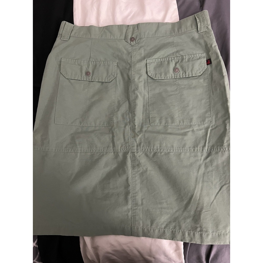 Woolrich Utility Midi Skirt Olive Green Size 6 Size Zipper Back Pockets - Picture 3 of 8